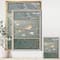 Designart - Farmhouse Triptych of Blue Ornaments And Oriole - Farmhouse Canvas in Gold Frame